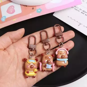 Animal Capibara Bag Hanging Creative Kapibara Pendant Kawaii Capybara Keychain Backpack Decor Style E