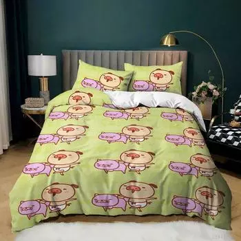 Animal Cow Three-piece 3D Digital Printing Kit Sheet 135 * 200 (two-piece set) 90g