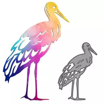 Художественный узор в виде журавля для скрапбукинга, трафареты для резки металла для альбомов «сделай сам», декор бумажных карточек серебряный