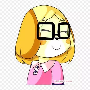 Animal Crossing Isabelle с распущенными волосами, животных Cro, термопереносная печать, виниловые нашивки, наклейки для одежды, аппликации «сделай сам», моющиеся нашивки