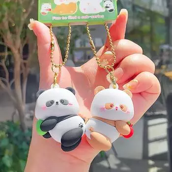 Animal Cute Delightful Themed Magnetic Keychains Unique Resin Keychain Set Gift Panda