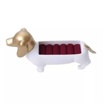 Animal Dachshund Dog Ring Box Cute Dogs Ring Storage Rack Kawaii Puppy Jewelry Display Stand Gift золотой/белый