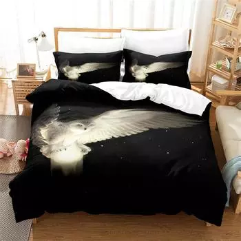 Animal Eagle Digital Printing Bedroom Bedding Three Piece Soft Duvet Cover Fashion Comfortable Quilt Cover Pillow Cover 135x200cm 2pcs&Duvet Cover
