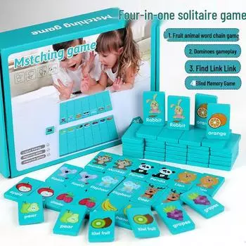 Animal & Fruit Domino Relay Game - Early Learning Educational Toy for Kids