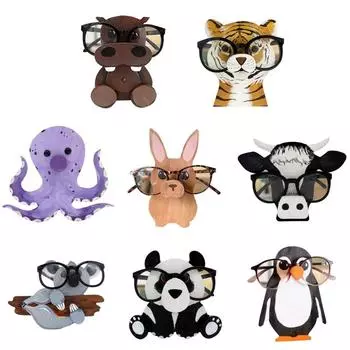 Animal Glasses Rack 3D Animal Wooden Carvings Sunglasses Display Rack Shelf Eyeglasses Show Stand Jewelry Holder X3UC