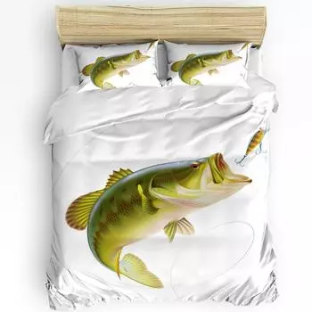 Animal Green Fish Duvet Cover Bed Bedding Set For Double Home Textile Quilt Cover Pillowcases Bedroom Bedding Set (No Sheet) EU single(135x200cm)