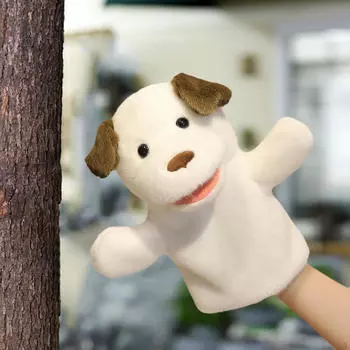 Animal Hand Puppet Head Gloves Pretend Play Role Jokes Soft Storytelling Puppets Toy for dog