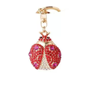 Animal Ladybird Insect Keyring Bag Charm Rhinestone Hanging Pendant for Women/Men