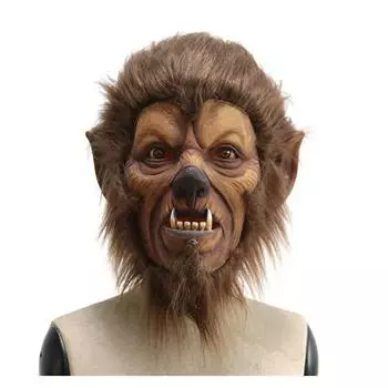 Animal Lion Halloween Head Mask Party Cosplay Dress Up Props Plush Beast Hood