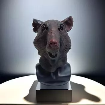 Маска животного-мыши латексная полнолицевая маска косплей забавный шлем-мышь головной убор реквизит для костюма на Хэллоуин чёрный