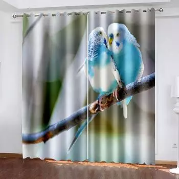 Animal Print Woven Curtains Two Independent Curtains on The Left Right Blackout Curtains for Bedroom 132cmx160cm