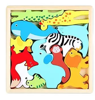Animal puzzle wooden cute as a gift whale, elephant, rabbit, etc.