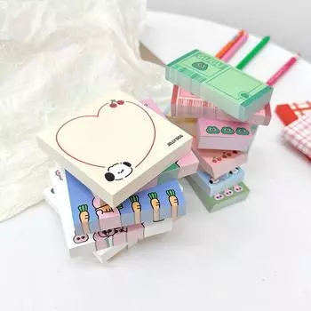 Animal Series 6pcs(600 Sheets) Mini Brick Student Notepad Study Note Planning Paper 6pcs-8*8cm