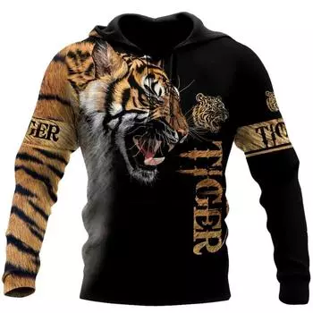 Animal Tiger 3D Printed Fashion Men s Hoodie Harajuku Streetwear Pullover Autumn Sweatshirt Unisex Casual Jacket Sportswear Coat XS