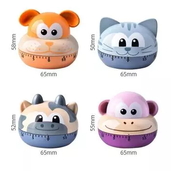 Animal Timer Digital Kitchen Countdown Clock Cute Animal Fruit Alarm Clock Time Management Tool for Children and Adults