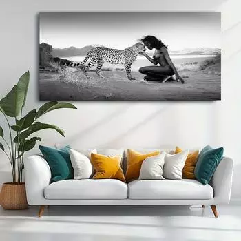 Animals and Nude Woman with Nature Posters and Paintings Painted Walls Art Pictures Painted Living Room Decorations 20x40cm