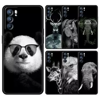 Animals Horse Deer Giant Panda Case For Oppo A54 Reno7 SE Reno6 Pro Plus 5G Find X5 A53 A52 A9 2020 A95 A16 A76 A74 A15 Cover Oppo A15