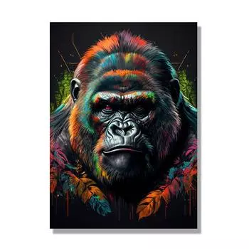Animals In The Jungle Lion Leopard Ape Colorful Poster And Print Mural Living Room Canvas Modern Classical Decorative Paintings 21cm30cm NoFrame
