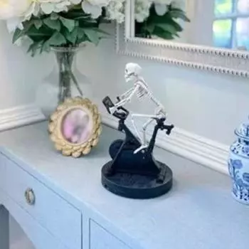 Аниматронный скелет-велосипед, статуэтка из смолы для велоспорта и фитнеса на Хэллоуин, череп-статуэтка