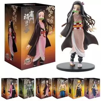 Аниме 16 см Demon Slayer Kimetsu no Yaiba фигурка Камадо Танджиро фигурка Agatsuma Zenitsu Nezuko Warrior ПВХ модель игрушки Nezuko No Box