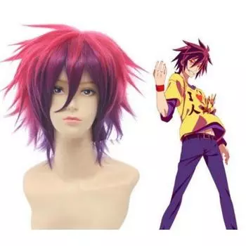 Аниме 33 см короткий синтетический парик косплей многоцветный короткий пушистый многослойный «нет игры нет жизни» костюм Сора парик термостойкое волокно 30-33cm коричневый