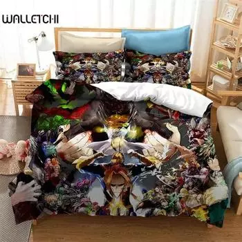 Аниме 3D печатный My Hero Academia пододеяльник наволочка комплект постельного белья двуспальный твин полный размер Queen King взрослый постельное белье пододеяльник 135x200cm 2pcs