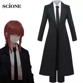 Аниме 4 шт. полный набор бензопила человек Макима/сила униформа косплей костюм наряды Хэллоуин карнавальный костюм S
