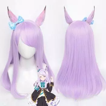 Аниме 60 см Mejiro McQue женские парики косплей аниме довольно дерби косплей волокно синтетический парик фиолетовые парики 60CM фиолетовый