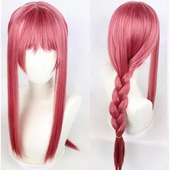 Аниме 70 см бензопила человек Макима косплей парики красные плетеные длинные термостойкие синтетические волосы Хэллоуин вечерние ролевые игры 70cm красный