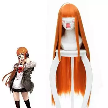 Аниме 90 см длинный прямой парик косплей Persona 5 Futaba Sakura оранжевый парики термостойкие синтетические волосы женские парики для косплея 77-80cm оранжевый