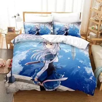 Anime Absolute Duo Bedding Set,Duvet Cover Comforter Bed Set Quilt Cover Pillowcase,King Queen Twin Size Boys Girls Adultse 135X200cm-2pcs