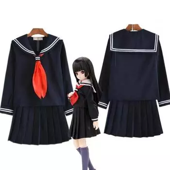 Аниме «Ад, мой герой, академия», матросская униформа, костюм для косплея, топ + юбка, школьная форма JK, платье для девочек, черные костюмы, костюм на Хэллоуин, карнавал S чёрный