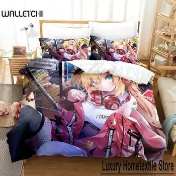 Anime Akai Haato Bedding Set Duvet Cover Bed Set Quilt Cover Pillowcase Comforter king Queen Size Boys Adult Bedding Set 70x133cm 2pcs