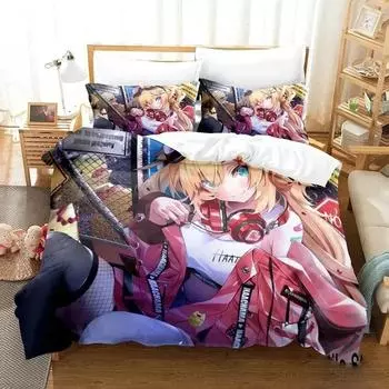 Anime Akai Haato Bedding Set Duvet Cover Bed Set Quilt Cover Pillowcase Comforter King Queen Size Boys Adult Bedding Set 70x133cm 2pcs