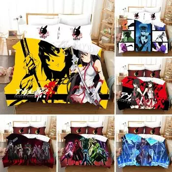 Anime Akame ga KILL Bedding Set Duvet Cover Bedroom Comforter Covers Single Twin King Size Quilt Cover Home Textile 70x133cm 2pcs