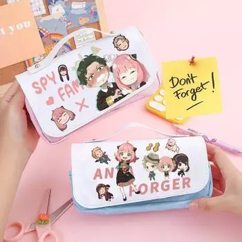 Аниме Аня Студенческий пенал мультфильм милый большой емкости многофункциональный настольный мешок для хранения