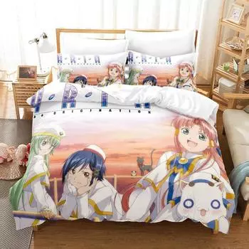 Anime Aria the Animation Bedding Set Duvet Cover Comforter Bed Set Quilt Cover Pillowcase King Queen Twin Size Boys Girls Adult EU Twin 135x200cm