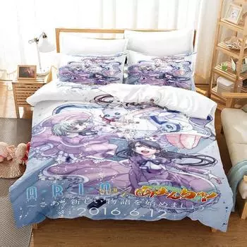Аниме Ария Анимация Постельное белье Пододеяльник Одеяло Постельное белье Пододеяльник Наволочка King Queen Twin Размер Мальчики Девочки Взрослые EU Twin 135x200cm