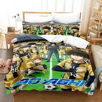 Anime Ashito Aoi Ao Ashi AOASHI Bedding Set Duvet Cover Bed Set Quilt Cover Pillowcase Comforter king Queen Size Boys Adult EU single(135x200cm)