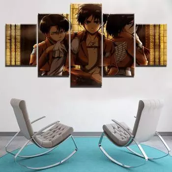 Аниме Атака Титанов Эрен Йегер Леви 5 шт. HD настенное искусство холст постеры живопись для гостиной домашний декор картина украшение 20x35 20x45 20x55cm