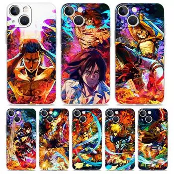 Аниме Атака титанов Эрен Йегер Прозрачный мягкий чехол для телефона iPhone 14 13 12 11 Pro Max XS X XR SE 7 8 Plus Clear Cover iPhone XS Max