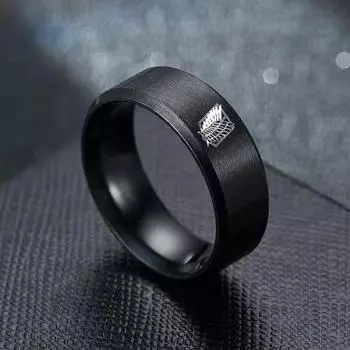 Аниме «Атака Титанов», титановое кольцо из нержавеющей стали Shingeki no Kyojin, кольца на палец «Крылья свободы» для мужчин и женщин, любителей аниме 5