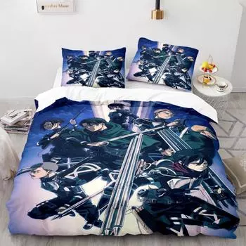 Anime Attack On Titan Bedding Set Single Twin Full Queen King Size 2/3pcs Bedding Set Adult Kid Duvet cover Sets Home Textiles EU Twin 135x200cm