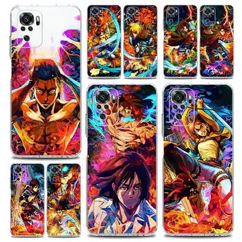 Anime Attack on titan Eren Yeager Phone Case For Xiaomi Redmi Note 12 11 9S 9 8 10 Pro Plus 7 8T 9C 9A 8A K40 Gaming Clear Cover Redmi Note 7