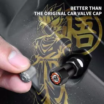 Аниме автомобильные металлические колеса шины клапана колпачки авто велосипед автомобильные шины Стайлинг наклейки аксессуары A чёрный