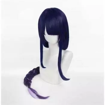 Аниме Баал, парик для косплея, игра Genshin Impact Shogun, женские 110 см, длинные градиентные фиолетовые плетеные волосы, парики из аниме Peluca One Size темно-синий