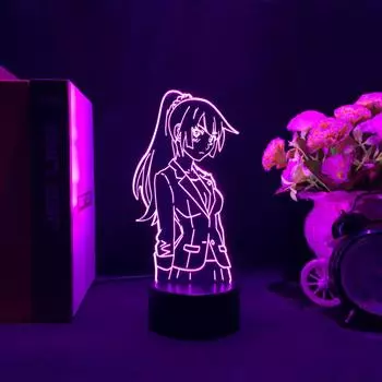Аниме Bakemonogatari Senjougahara Hitagi светодиодный светильник для украшения спальни, ночник, подарок на день рождения, декор комнаты, настольная 3d лампа, манга