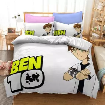 Anime Ben Gwen Duvet Cover 10 Cartoon Bedding Sets Boys Adult Gifts Bed Set 2/3 Pcs Quilt Comforter Covers Home Textiles EU single(135x200cm)