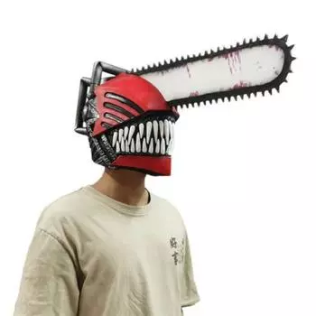 Аниме Бензопила Человек Косплей Маска Denji Pochita Маска Мягкий латекс Хэллоуин Необычные платья Костюм для вечеринки Маски Реквизит для взрослых Один размер белый