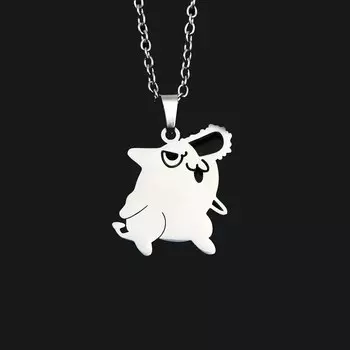 Аниме бензопила человек Pochita собака ожерелье из нержавеющей стали кулон ювелирные изделия для женщин мужчин косплэй подарок